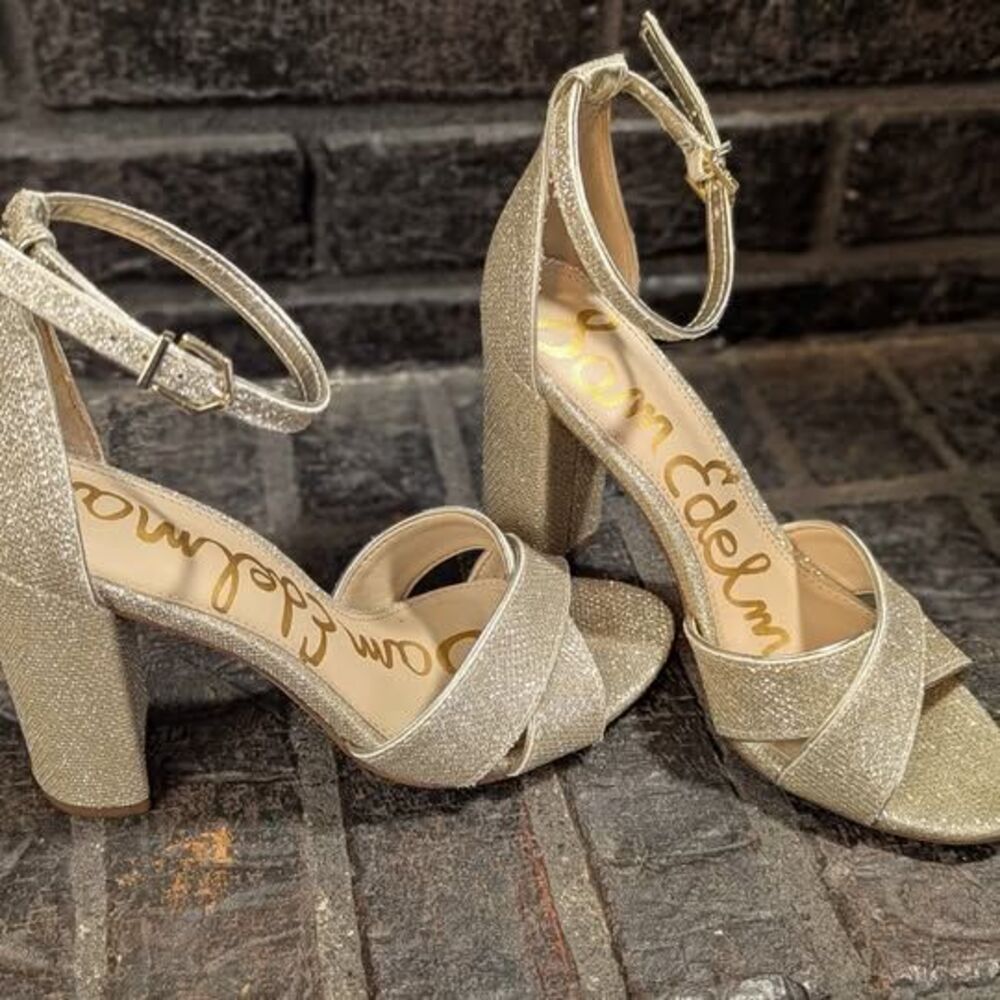 Sam Edelman Gold Heel Sandals size 6.5 - Picture 5 of 10